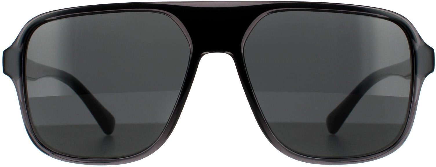 Dolce & Gabbana Quadratische Herren Sonnenbrille Transparent Grau und Schwarz Dunkelgrau