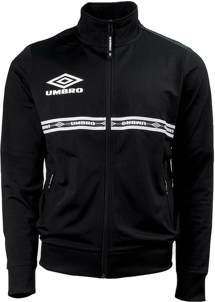 Thumbnail - Umbro Langschläfe Reißverschluss up schwarzer Herren -Logo Abgeklappte Trackjacke 65805U 060