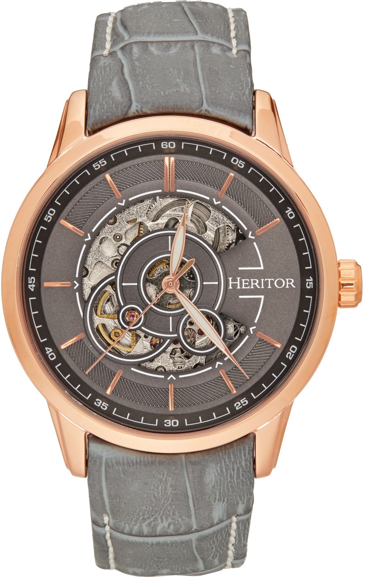 Heritor Automatik Davies Semi-Skelett Lederbanduhr