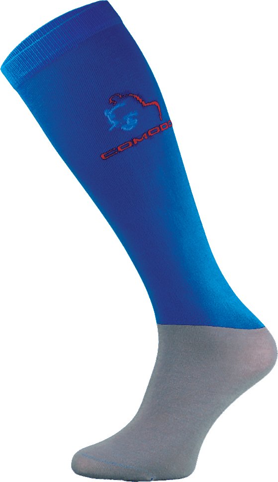 COMODO - Femme Chaussettes Equitation | Chaussettes Hautes Longues pour Eté - Bleu