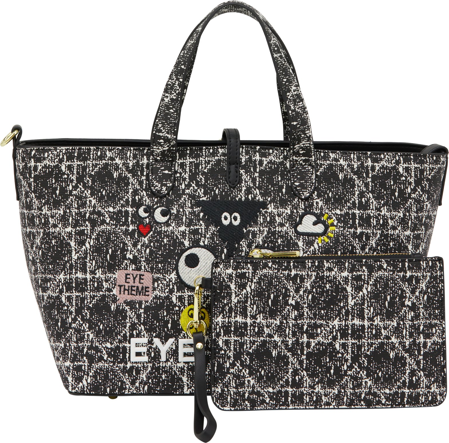 Mymo 2-IN-1-Tragetaschen-Set 2-IN-1-Tragetaschen-Set Frauen Schwarzer Denim