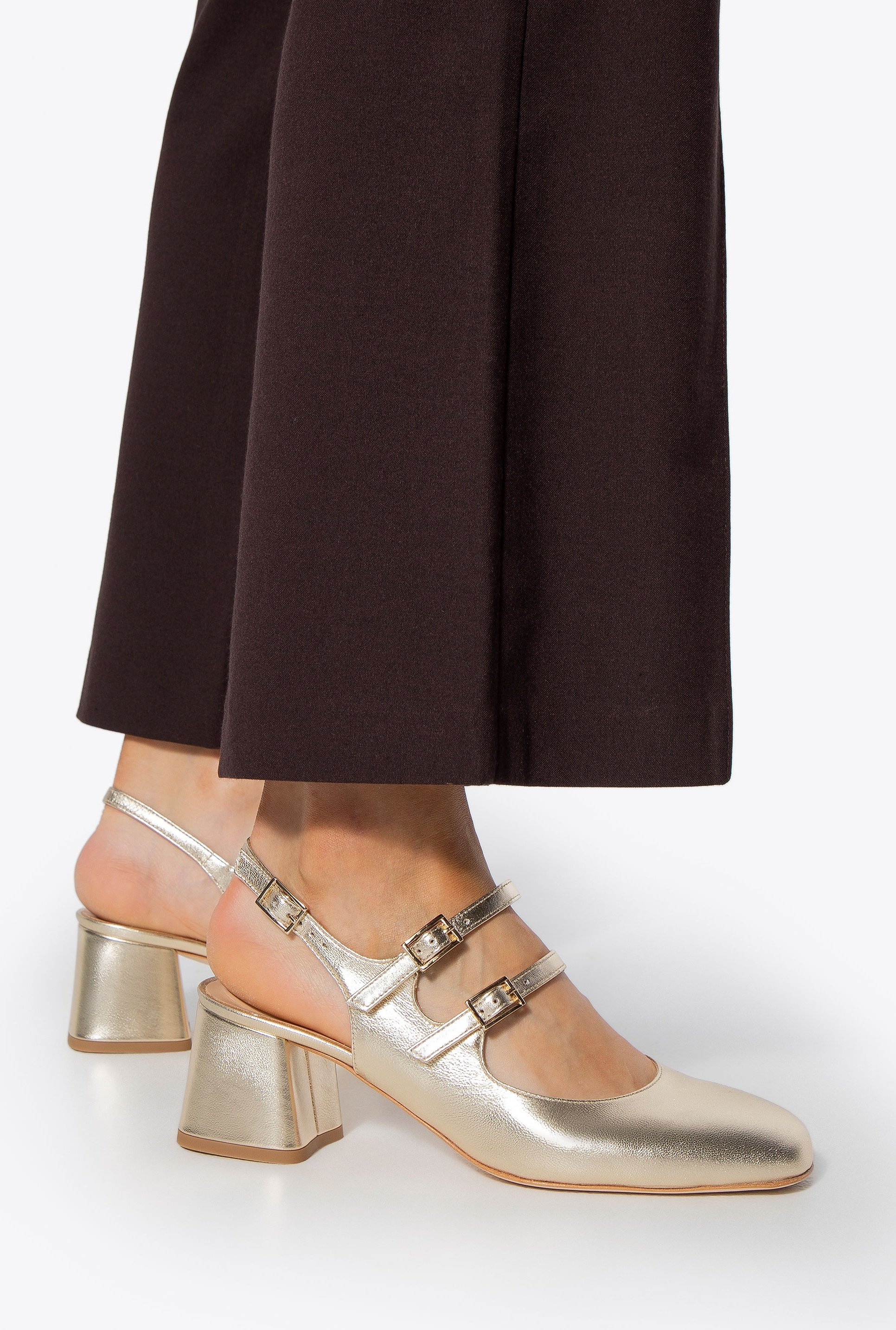 Wittchen Damen-Lederpumps mit Riemchen, Gold, Echtleder