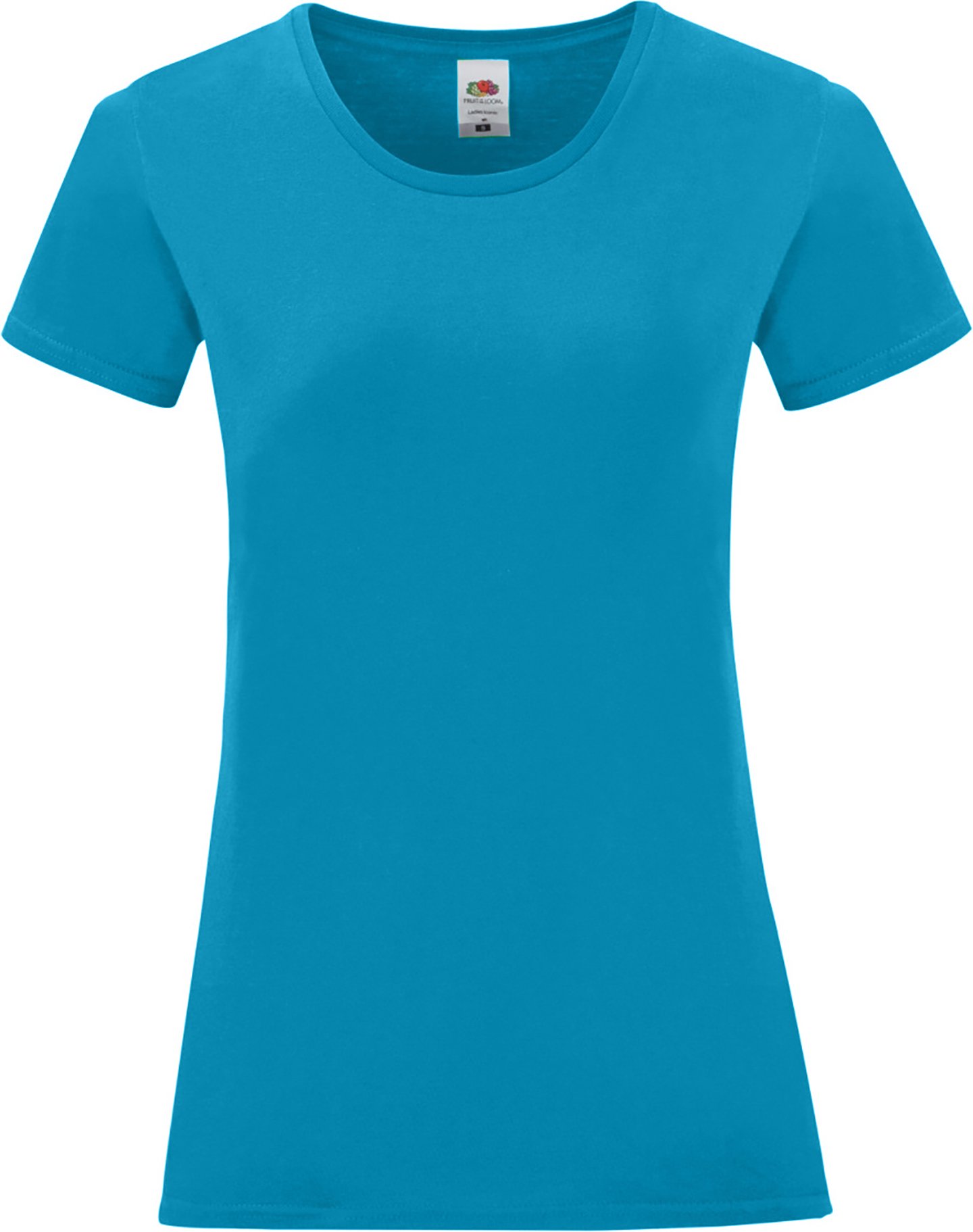 Fruit Of The Loom Damen T-Shirt Iconic, kurzärmlig (Azurblau)