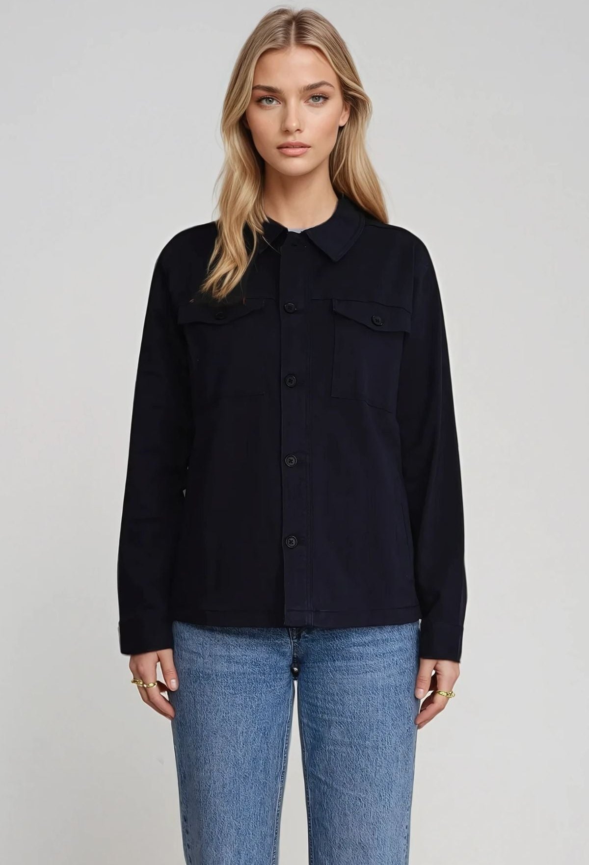 Thumbnail - Twill-Overshirt – Marineblau