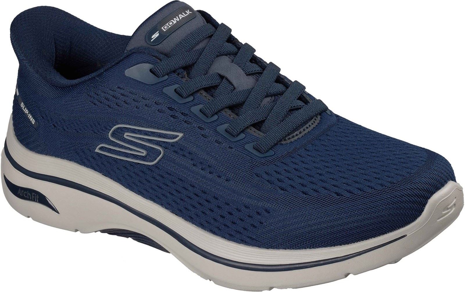 Skechers GO WALK Arch Fit 2.0 Percy Textil Herren Sneaker Navy/Grau Standard