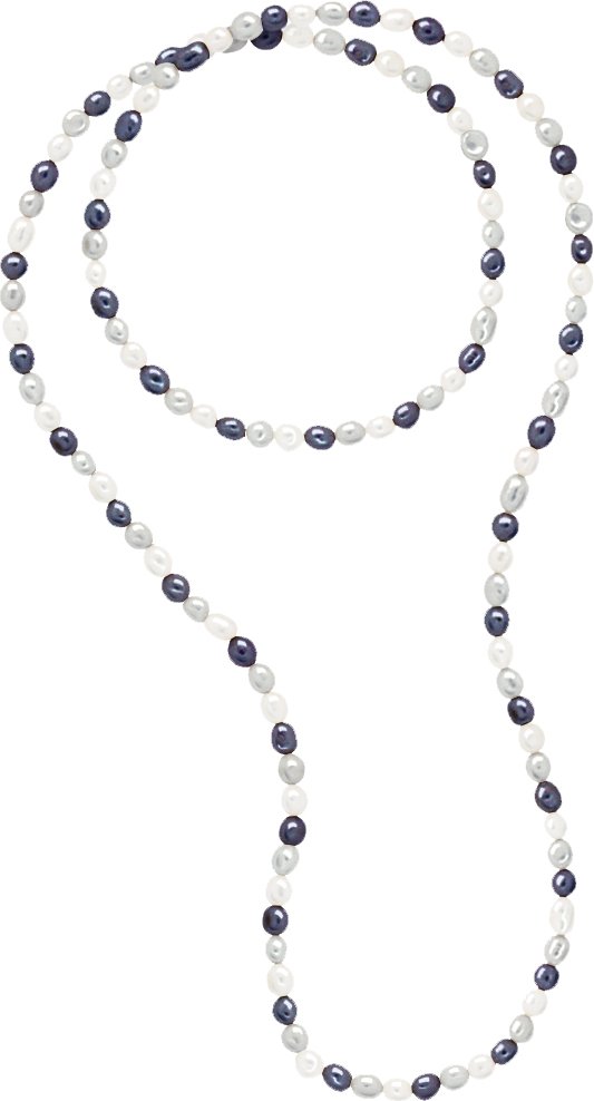 Lange Halskette OPERA aus echten Süßwasser-Zuchtperlen Barock 8-9 mm