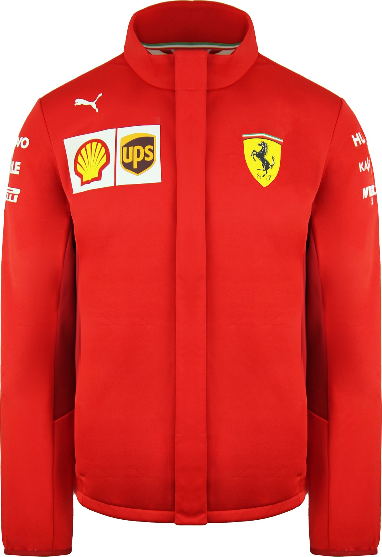 Puma Scuderia Ferrari Langarm Zip Up Red Mens Softshell Jacke 763021 02