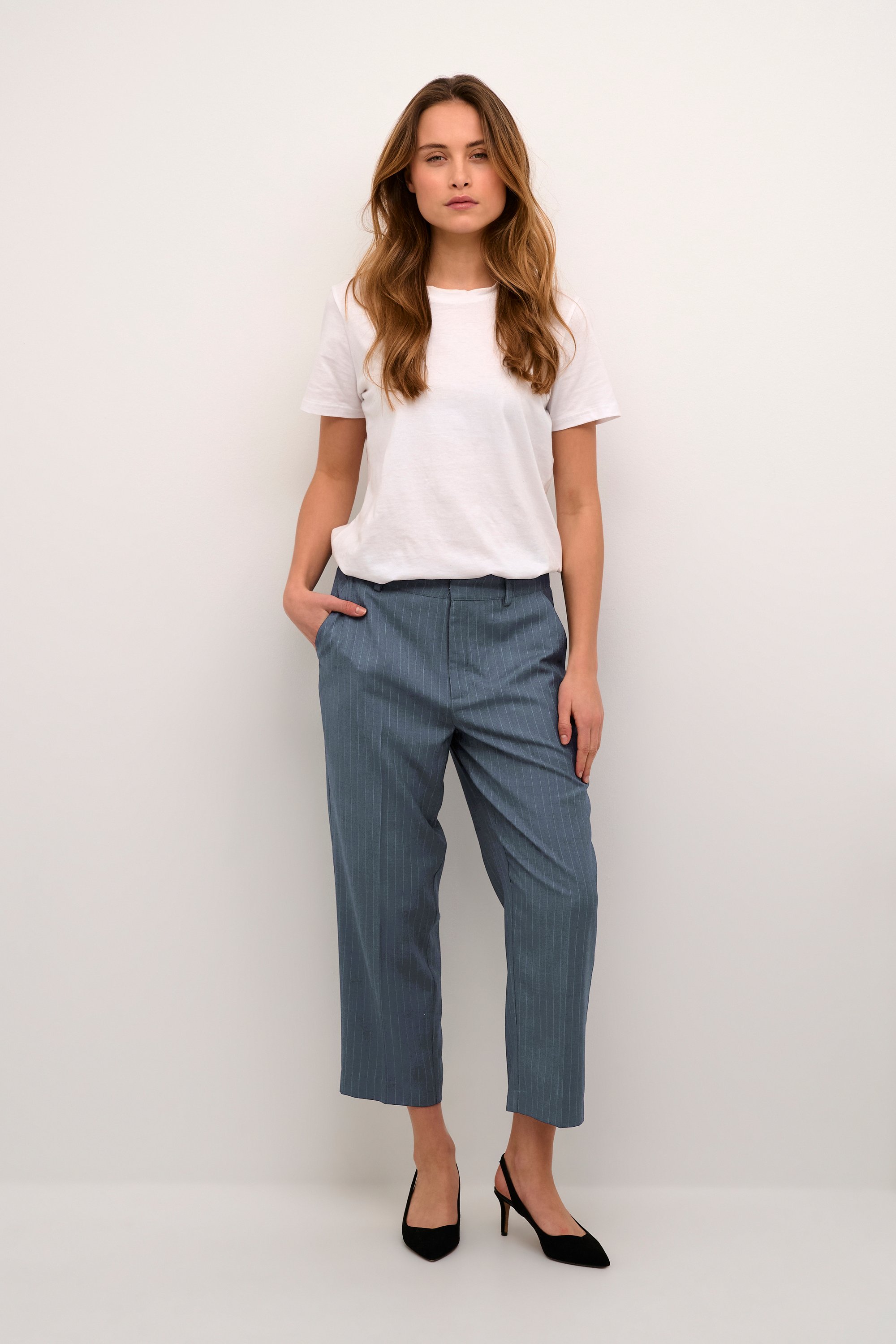 Pants Suiting Regular fit Indigo Pinstripe blue