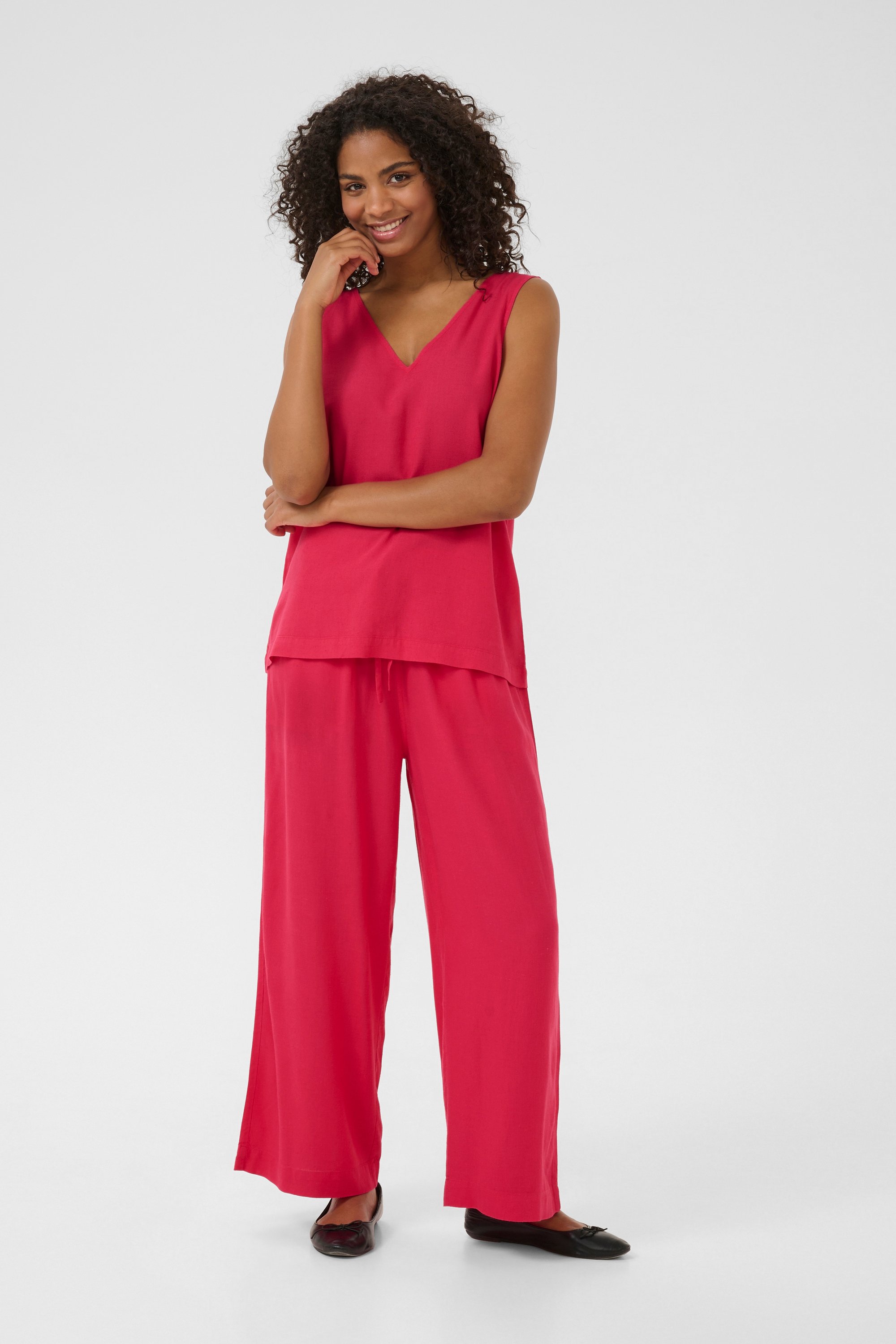 Ärmellose Bluse Regular fit Raspberry pink