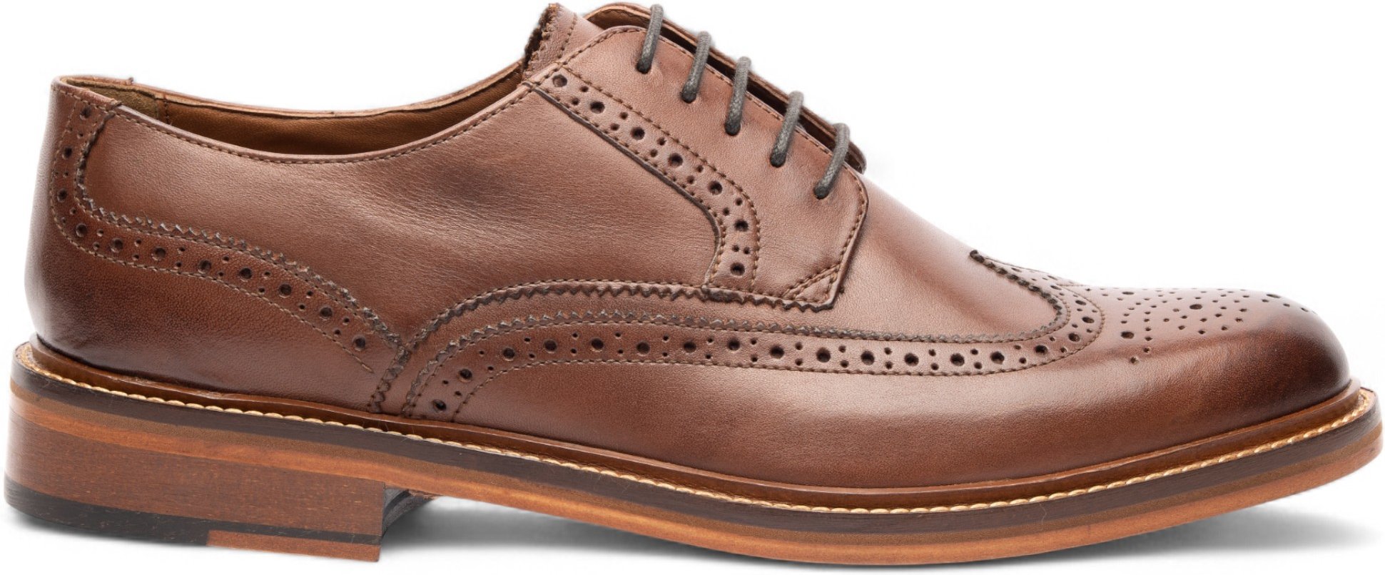 Chapman & Moore Herren Derby Brogue Oxford Schuhe aus braunem Leder