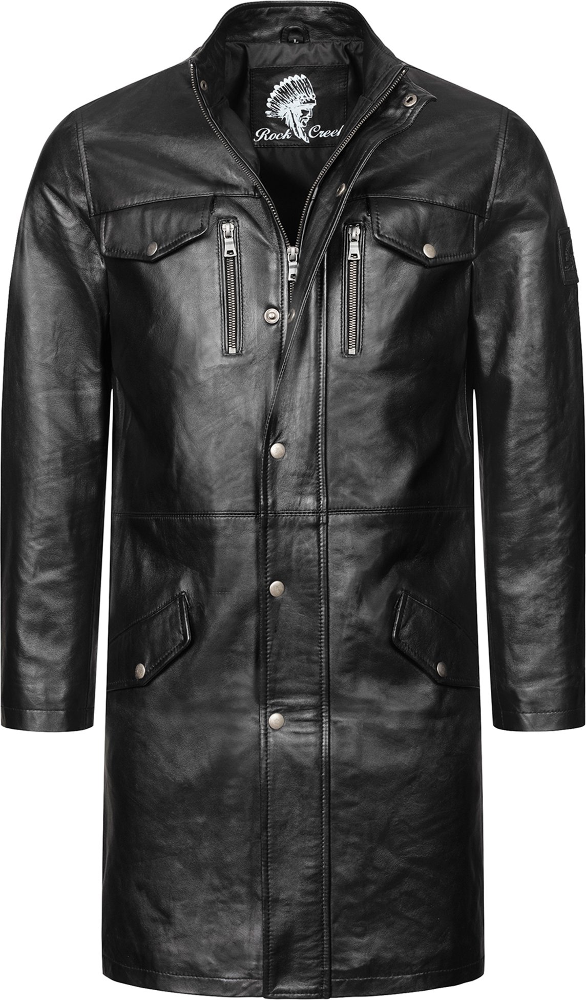 Rock Creek Ledermantel Schwarz