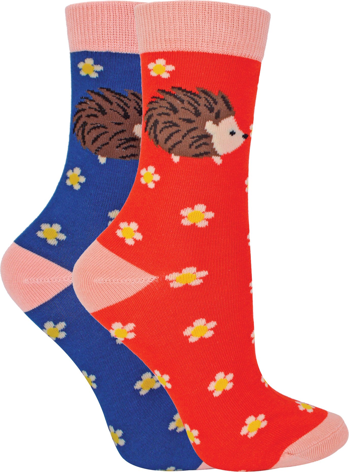 Miss Sparrow - 2er-Pack Mädchen Bambus Tier gemusterte Socken - Igel