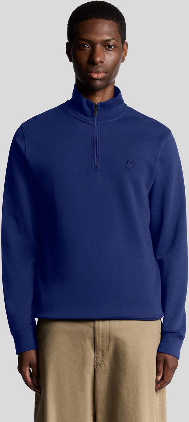 Lyle & Scott Superfine Cotton 1/4 Zip Sweatshirt - Blau