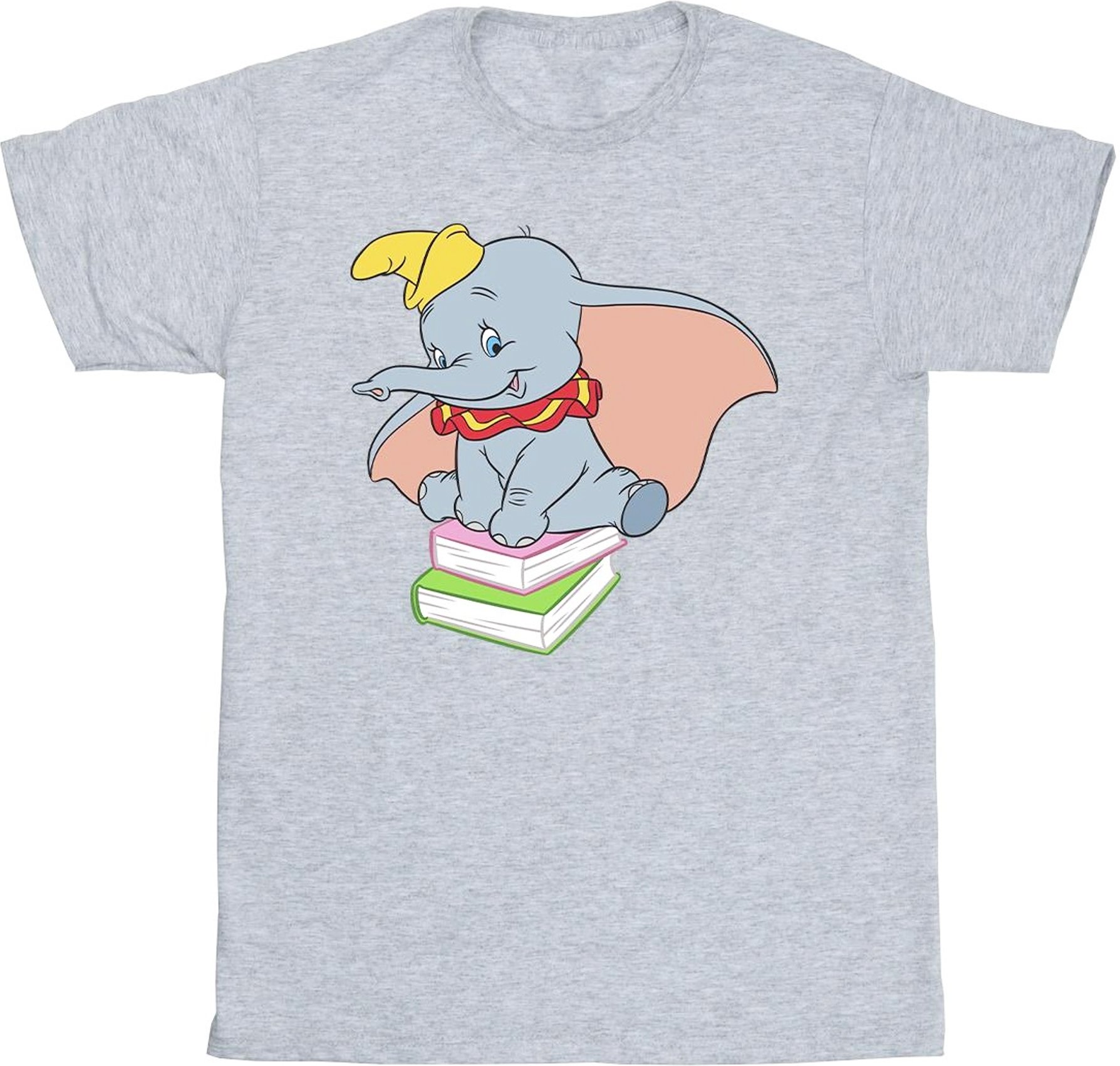 Disney - "Dumbo Sitting On Books" T-Shirt für Mädchen (Grau)