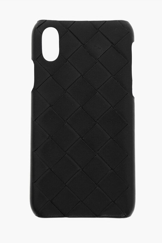 Intreccio Soft-Leder-iPhone Xs-Hülle in Schwarz