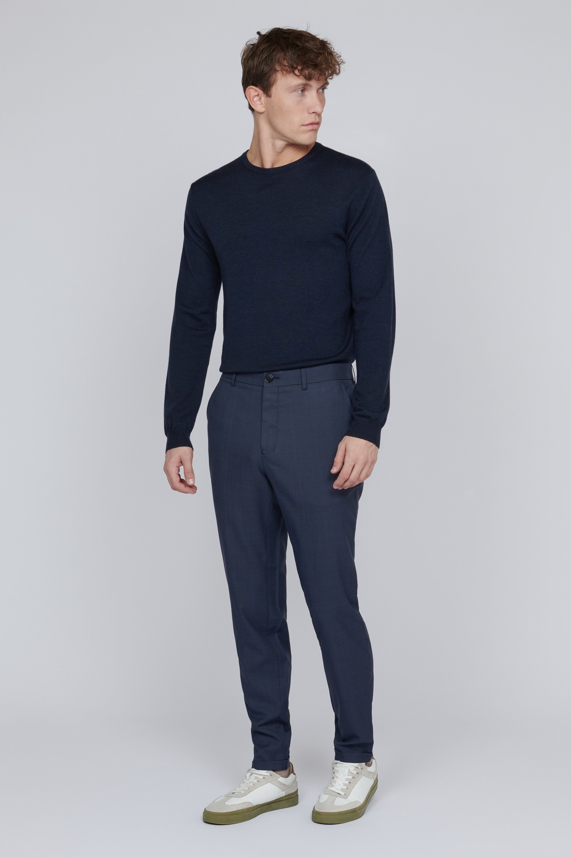 Casual Hose Gerade Passform navy blue