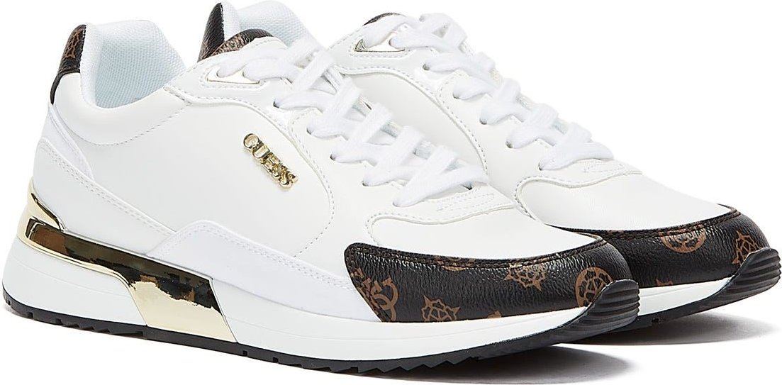 GUESS Moxea Womens Weiß / Braun / Ochra Trainer