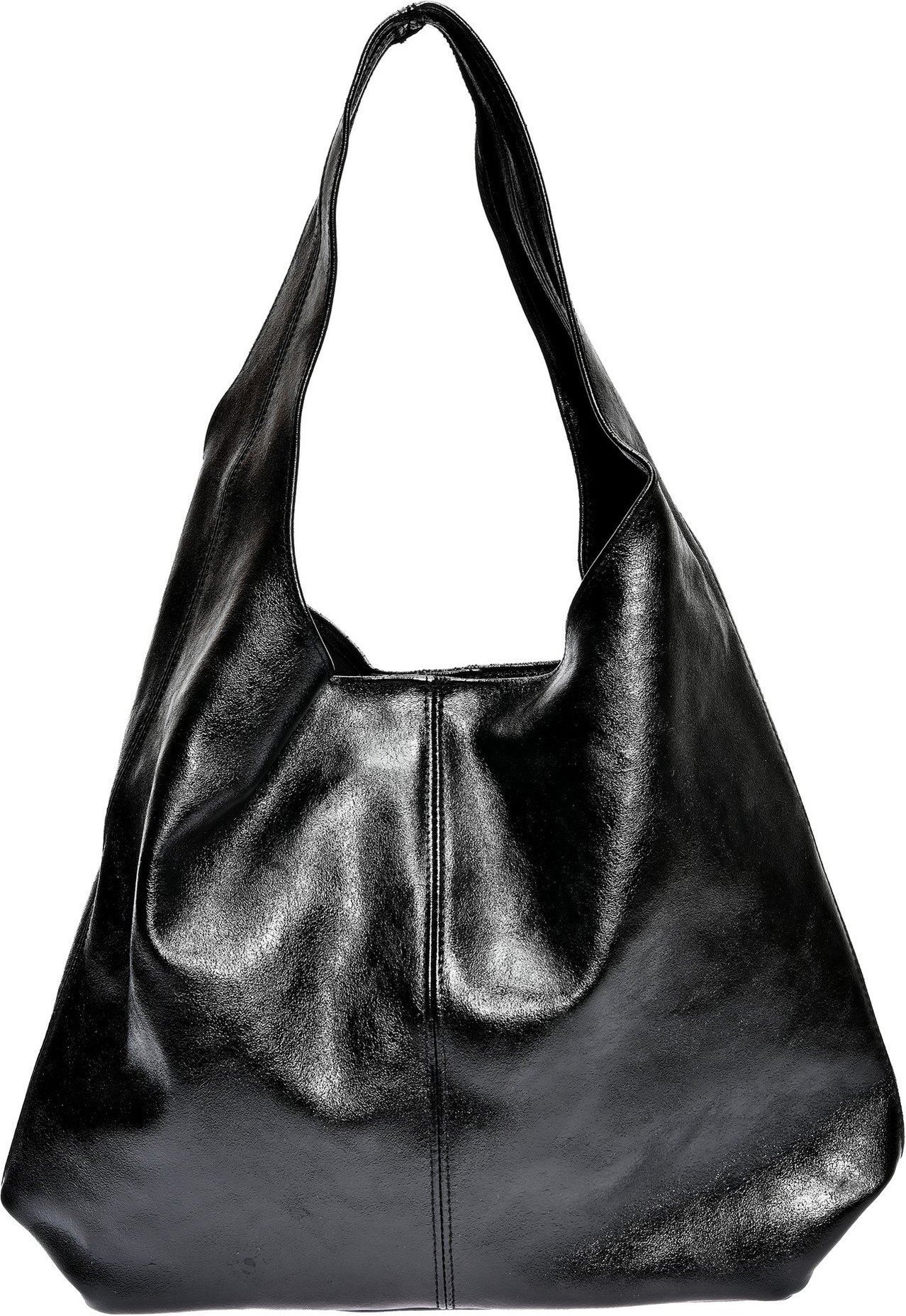 Luisa Vannini Schwarze Lederhandtasche