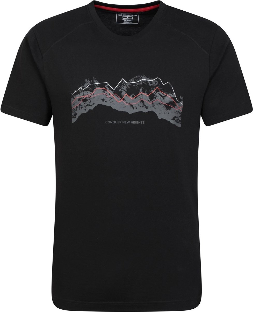 Mountain Warehouse Herren Tech Mountains Bio T-Shirt (Schwarz)