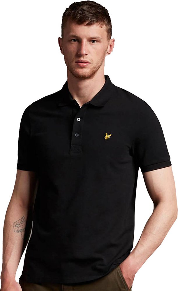 Lyle & Scott Einfarbiges Poloshirt in Schwarz