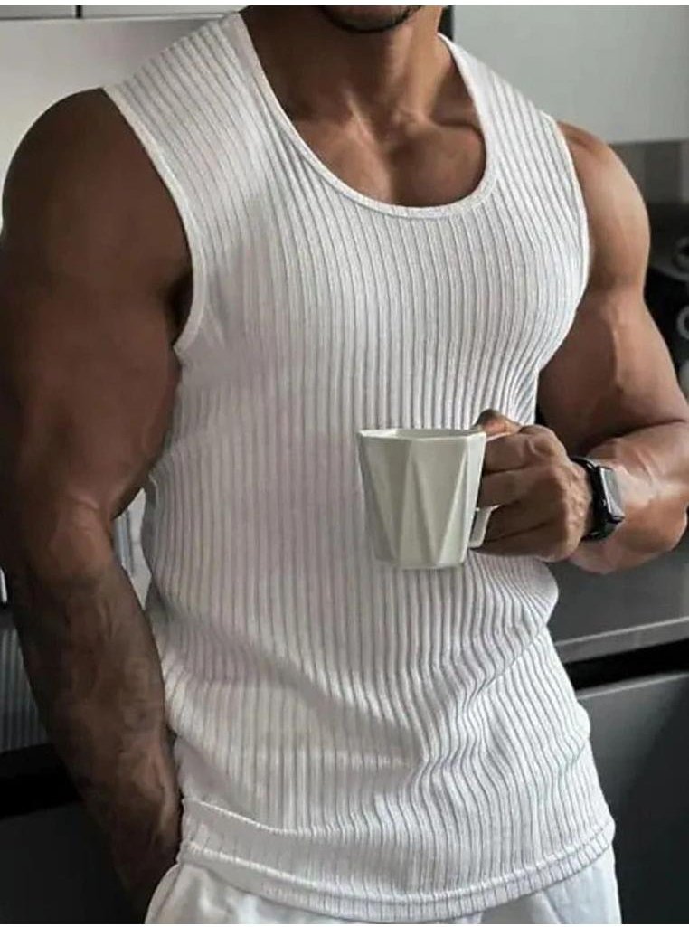 Thumbnail - Herren Tanktop in Übergrößen mit geripptem Rundhalsausschnitt