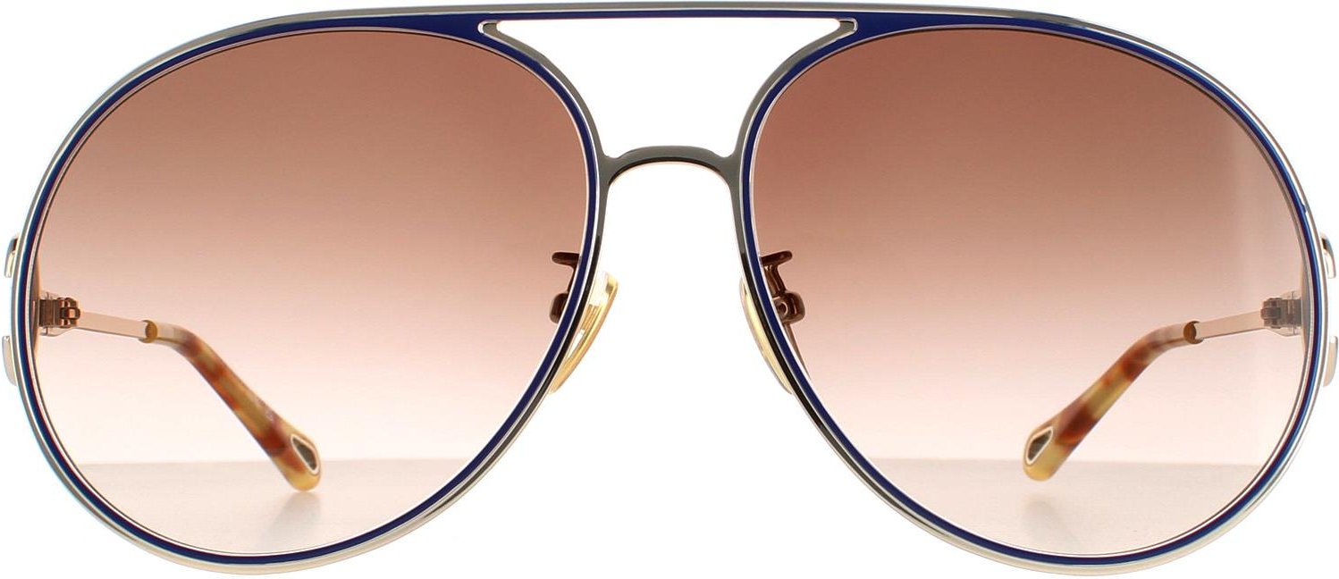 Chloe Aviator Womens Gold Havanna Grün Gradient Sonnenbrille