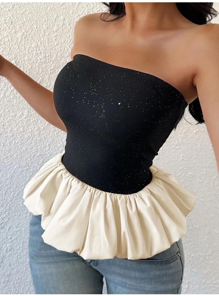 Thumbnail - Damen Rüschenshirt mit bubbelförmigem Saum