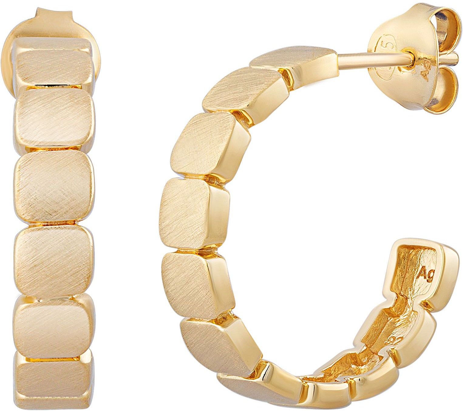 cai Creole 925 Sterling Silber vergoldet Square