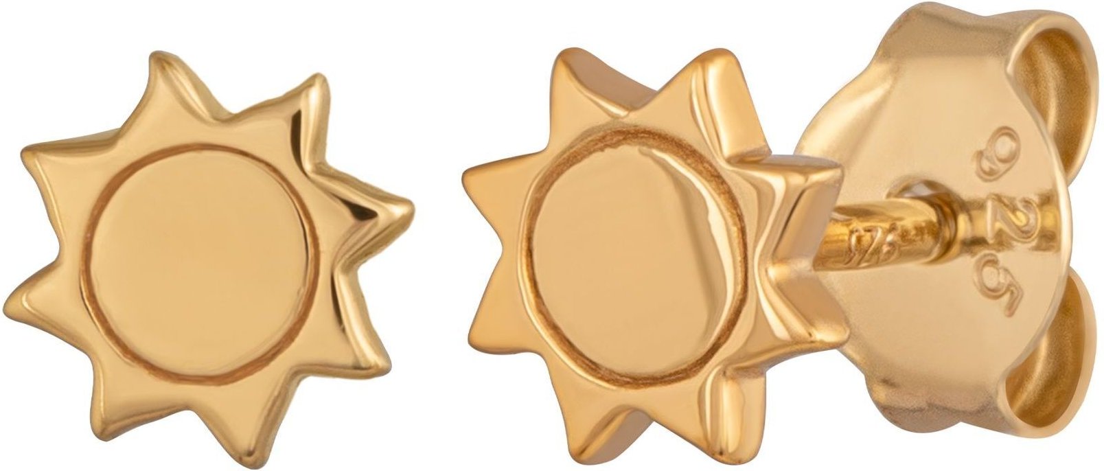 cai Ohrstecker 925 Sterling Silber gelb vergoldet Sonne