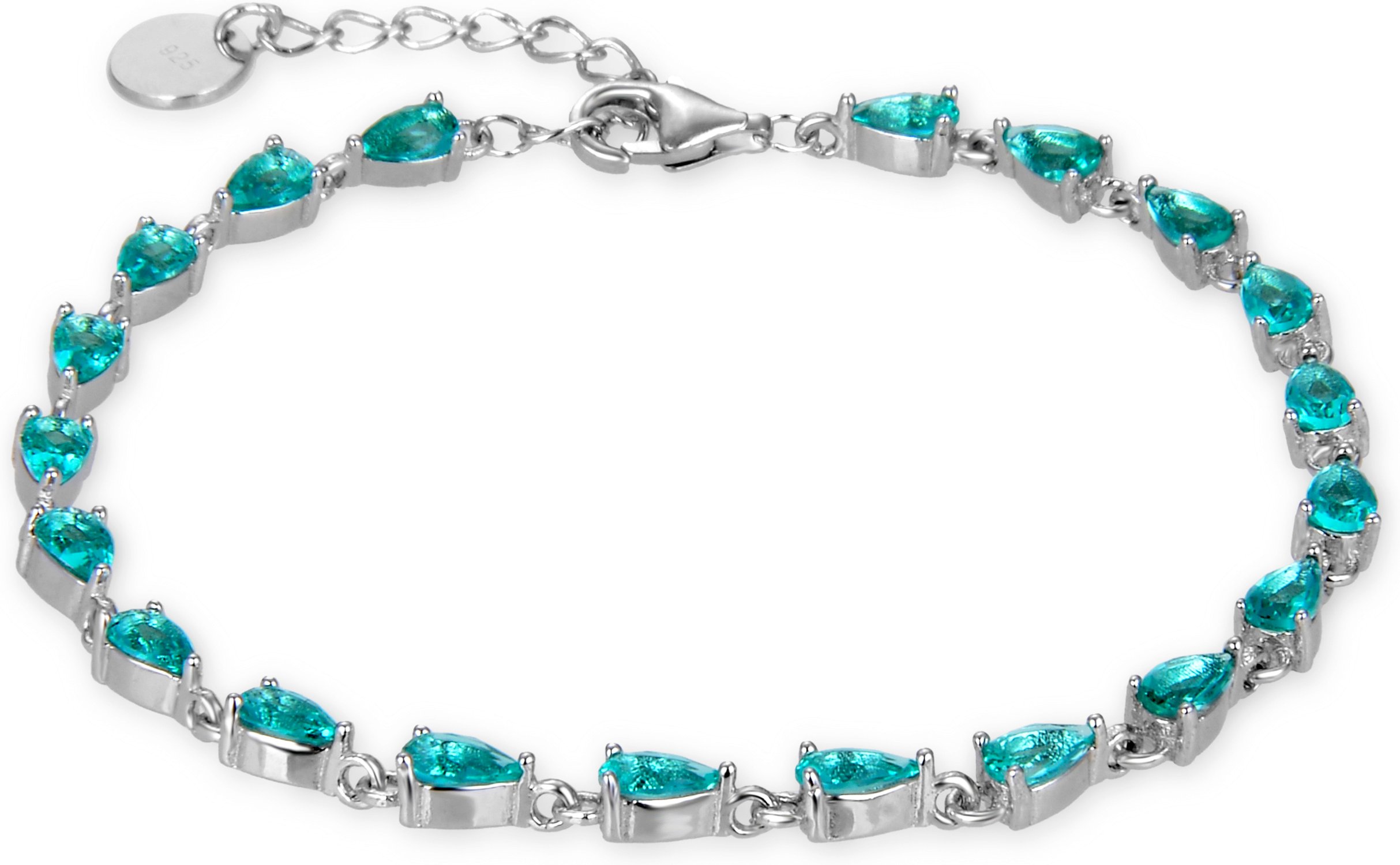 Luxenter-Armband, 925 Sterling Silber Muanyala und Smaragdzirkonia rhodiniert