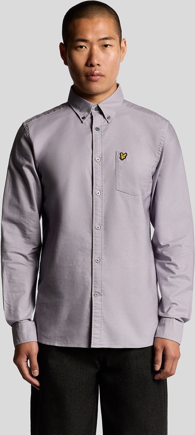 Lyle & Scott Baumwoll-Oxfordhemd mit Knopfleiste – Rosa
