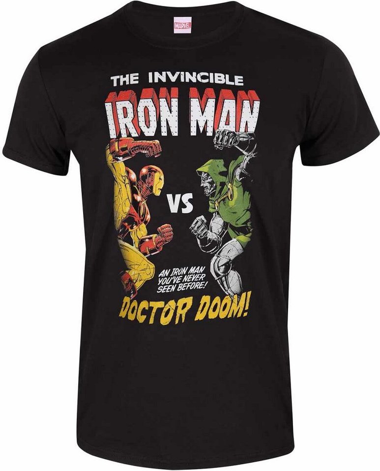 Marvel - "Iron Man Vs Doom" T-Shirt für Herren/Damen Unisex (Schwarz)