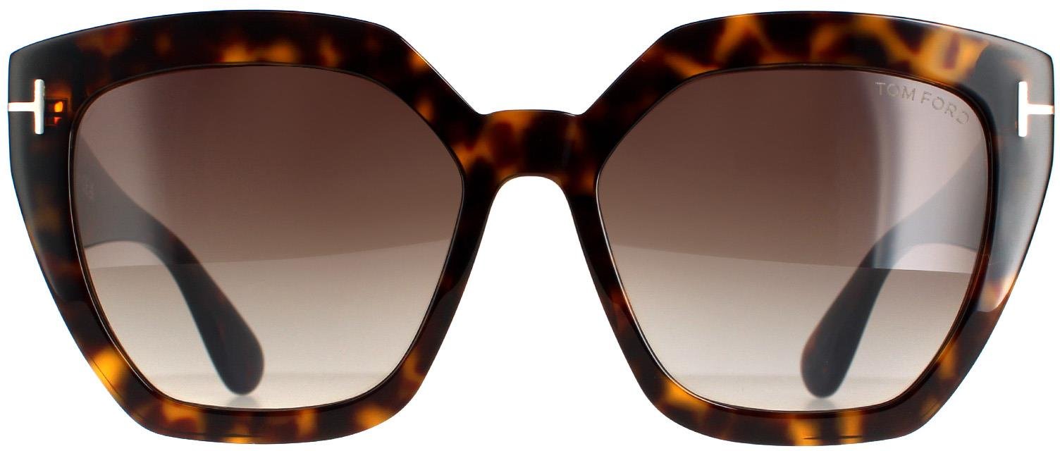 Tom Ford Cat Eye Womens Dark Havana Gradient Roviex Brown FT0939 Phoebe Sunglasses