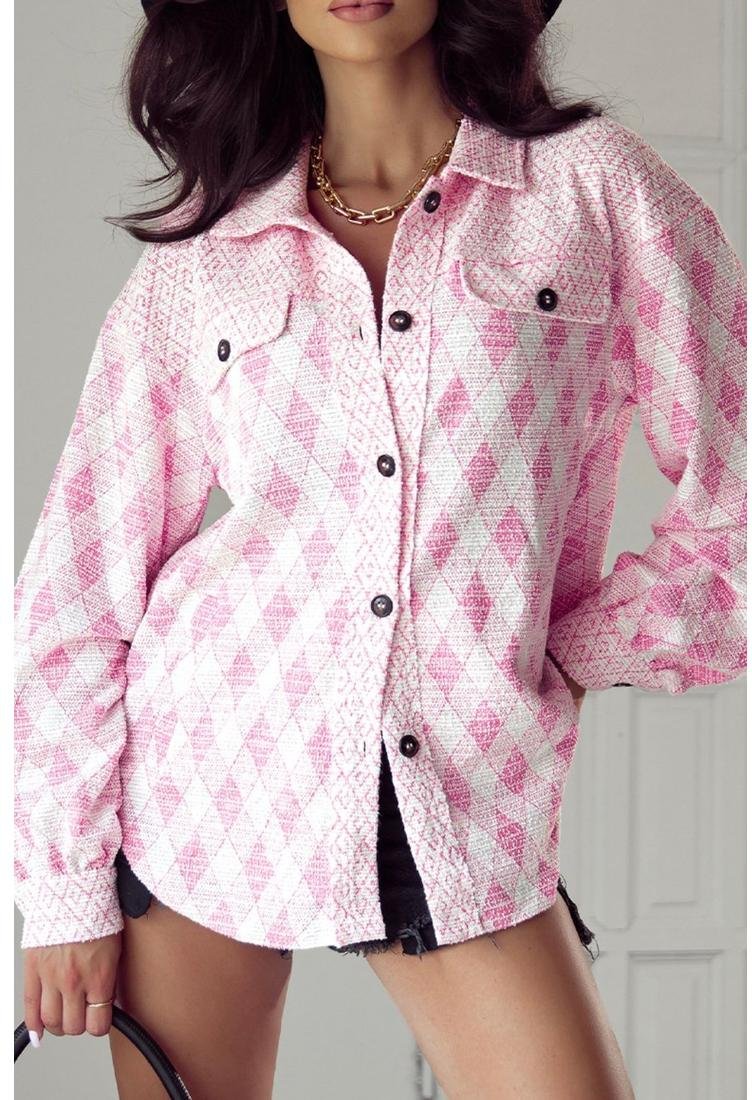 Thumbnail - Shacket mit geometrischem Print und strukturierter Pattentasche
