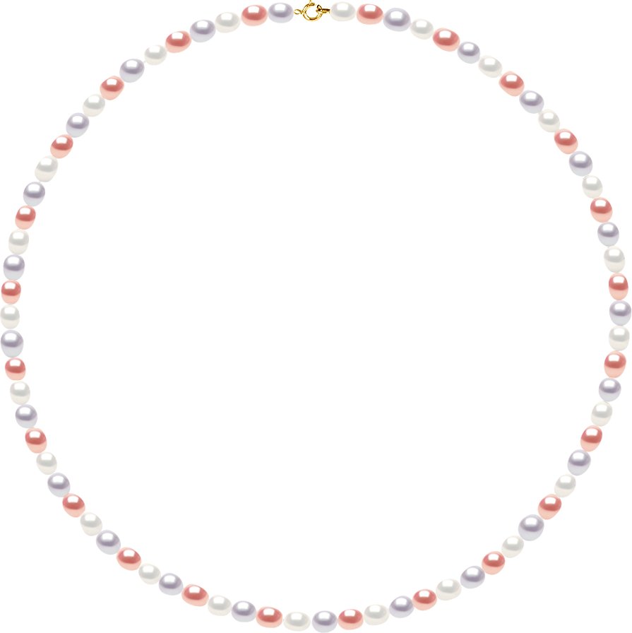 DIADEMA - Halskette - Echte Süßwasserperlen - Pastellfarben - Gelbgold