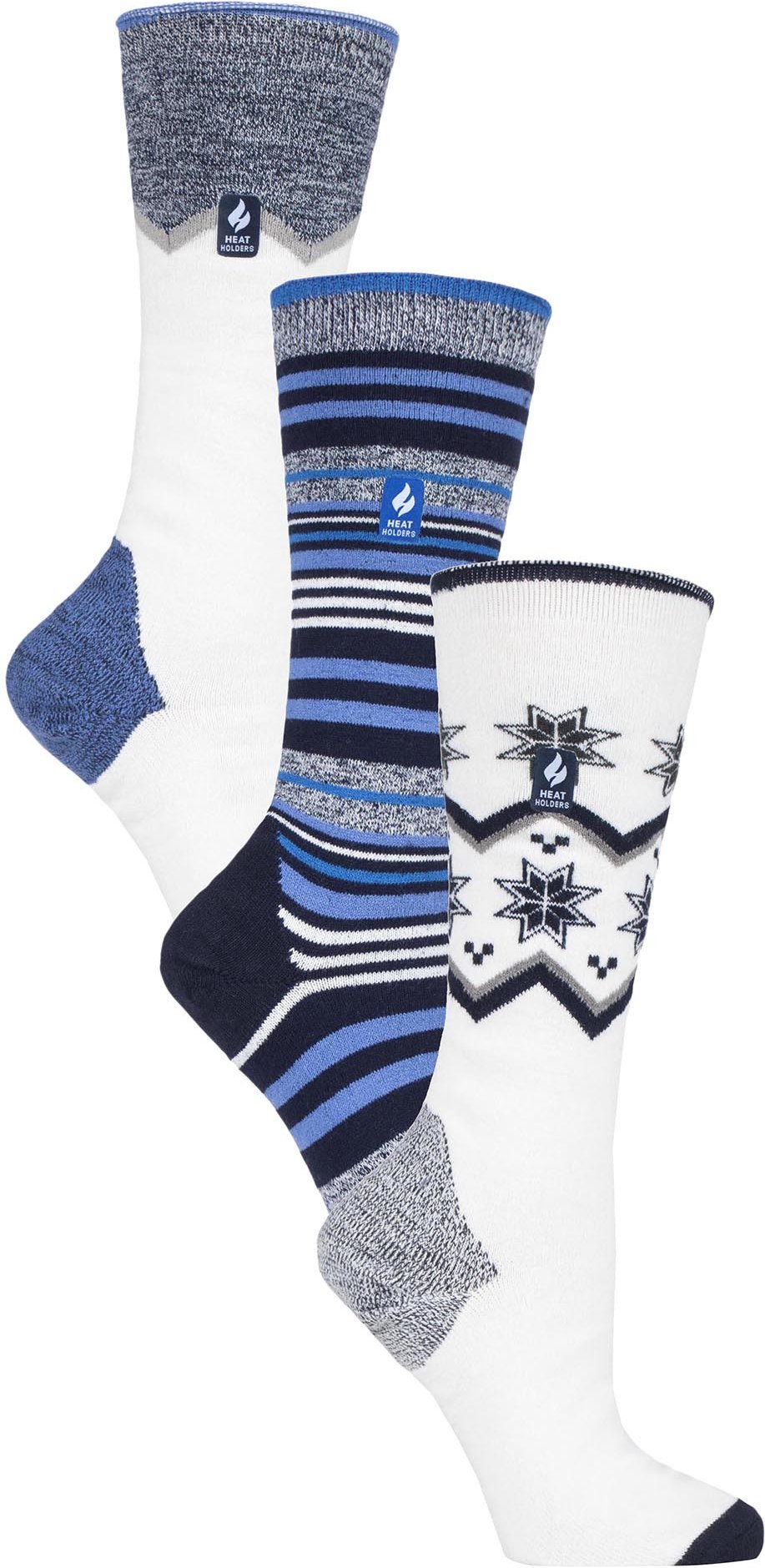 3 Paar Assorted Multipack Ultra Lite Womens Ski Socks | Heat Holders | Womens Funky Retro Knee High Socks - Mix 1