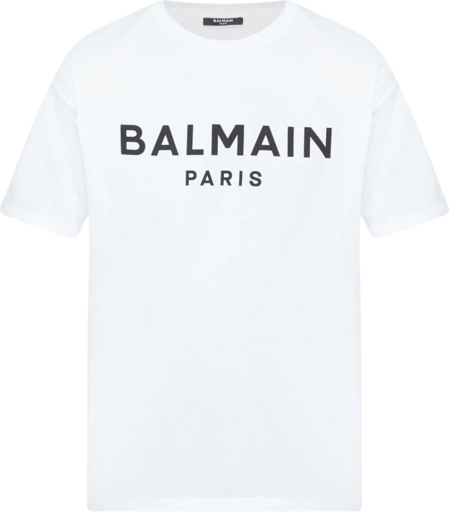 Balmain Paris - Weißes T-Shirt mit auffälligem Markenlogo