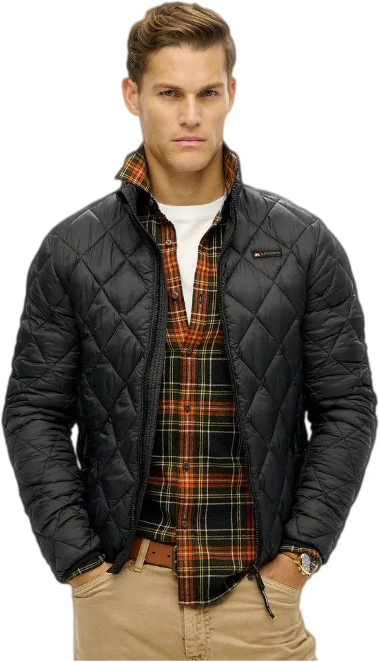 Superdry Herren-Daunenjacke mit Diamantsteppung und Fuji Lite-Sohle