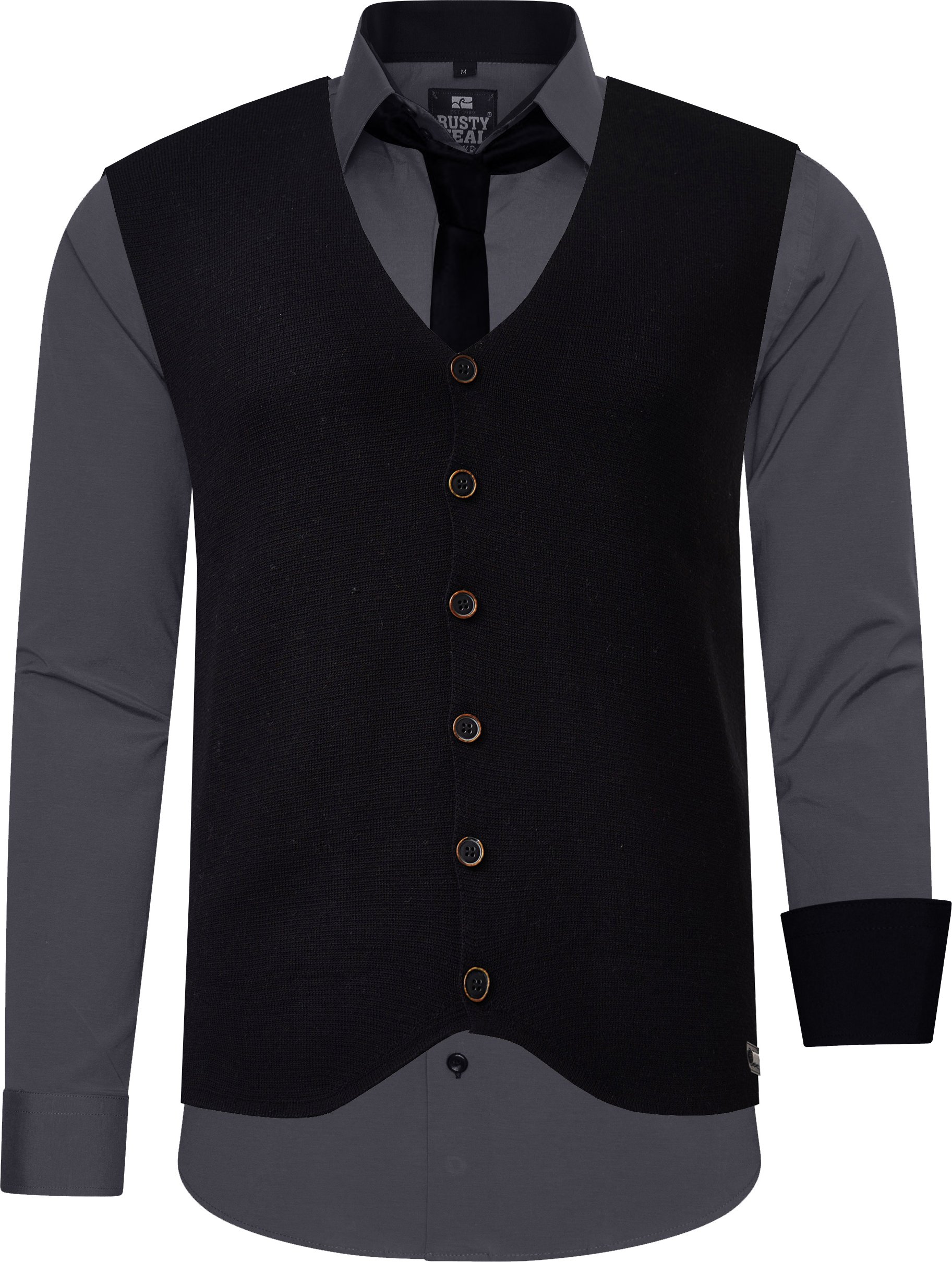 Hemd mit Weste und Krawatte 3er Set