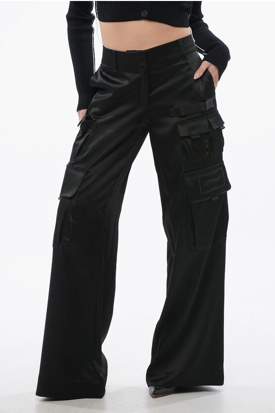 TOYBOX-Cargohose aus Satin in Schwarz