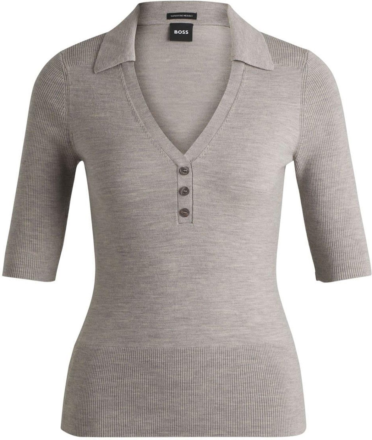 Boss - "Fatirame" Pullover Top für Damen, Knopf (Grau)