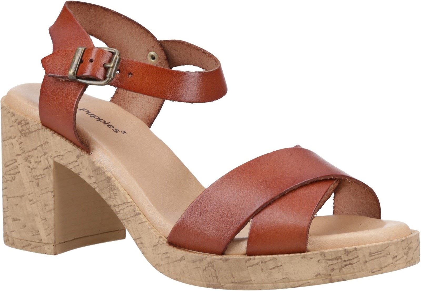 Hush Puppies Georgia Cork Damen Sandalen Aus Leder In Tan