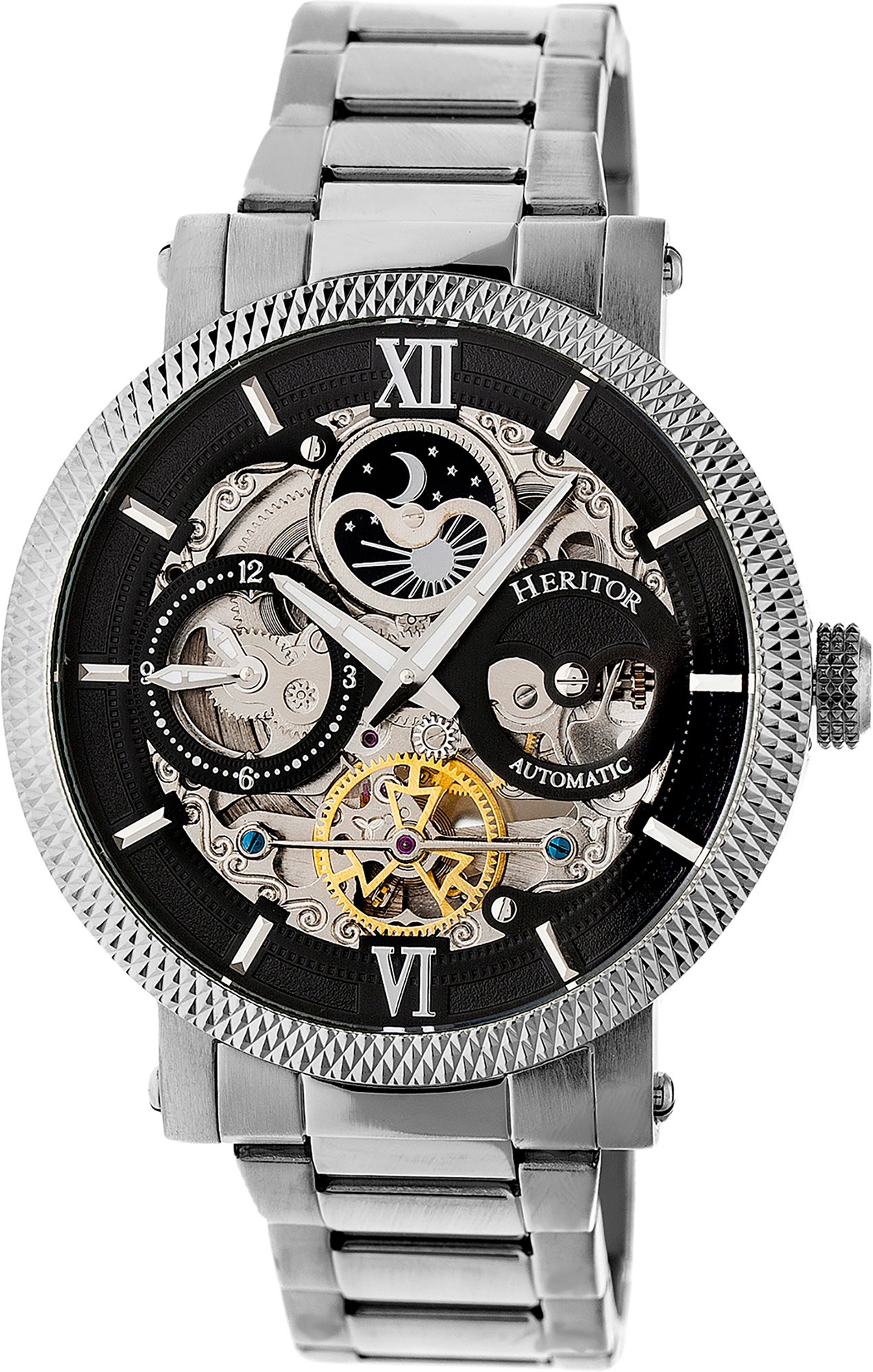 Heritor Automatik-Armbanduhr mit skelettiertem Zifferblatt Aries