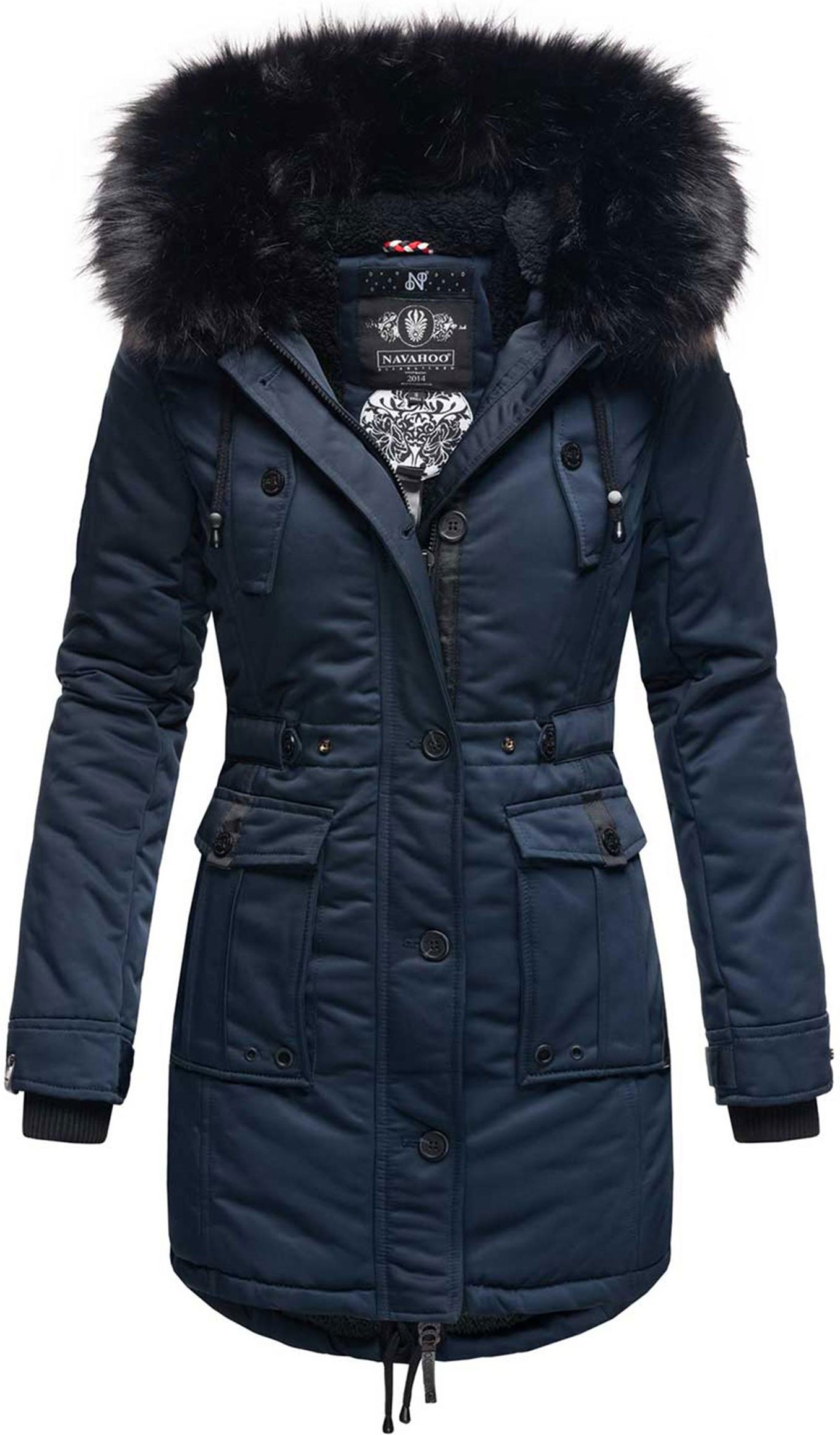 Navahoo Damen Winterjacke Luluna-Princess – Warm, Stylisch & Mit Teddyfell und Kunstfellkragen