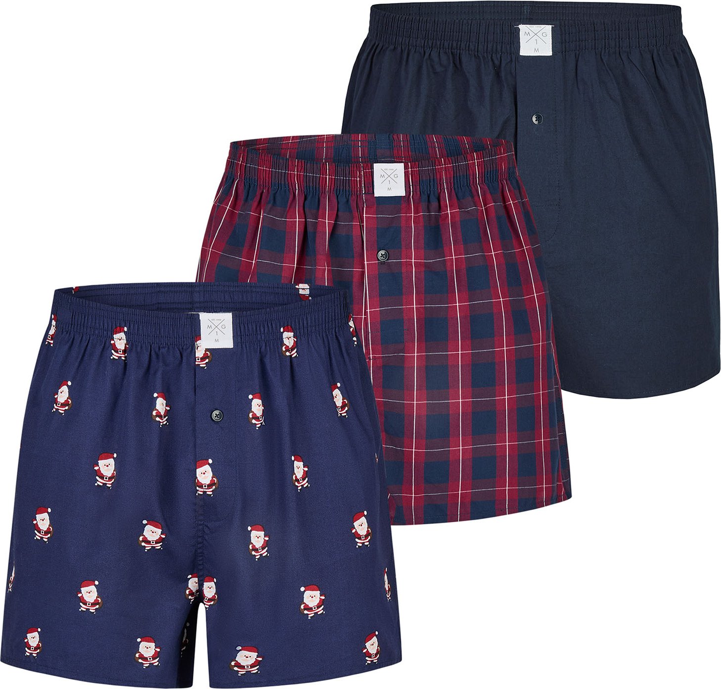 MG-1 Herren Retro Boxer ChristmasRetroshorts, Vintage Boxer, Klassische Boxer