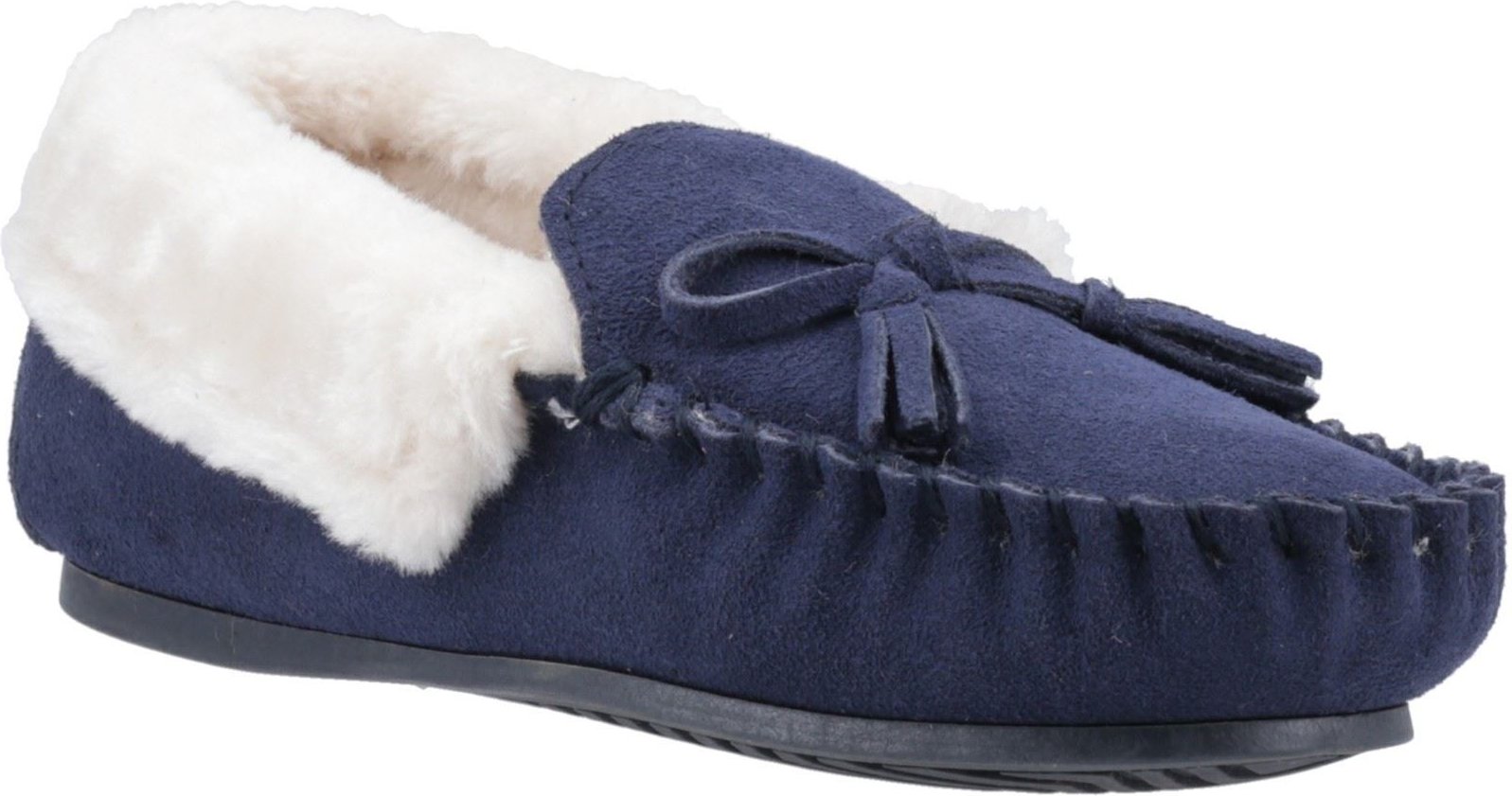 Hush Puppies Agnes Wildleder Damen Hausschuhe Navy