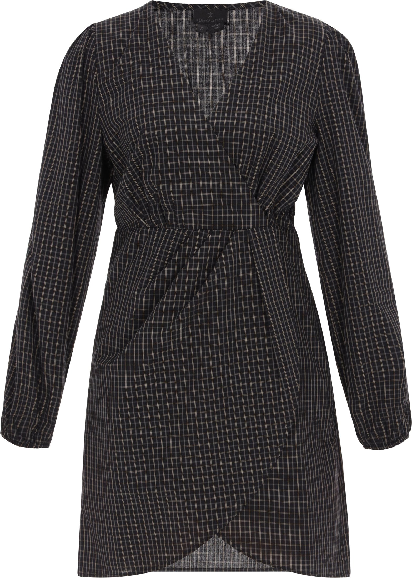 Dreimaster Kleid Frauen schwarzes Karo