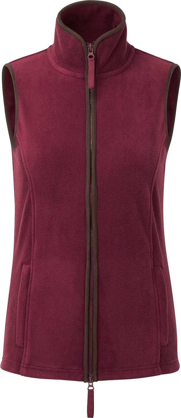 Premier Womens/Ladies Artisan Fleece-Weste (Burgund/Braun)