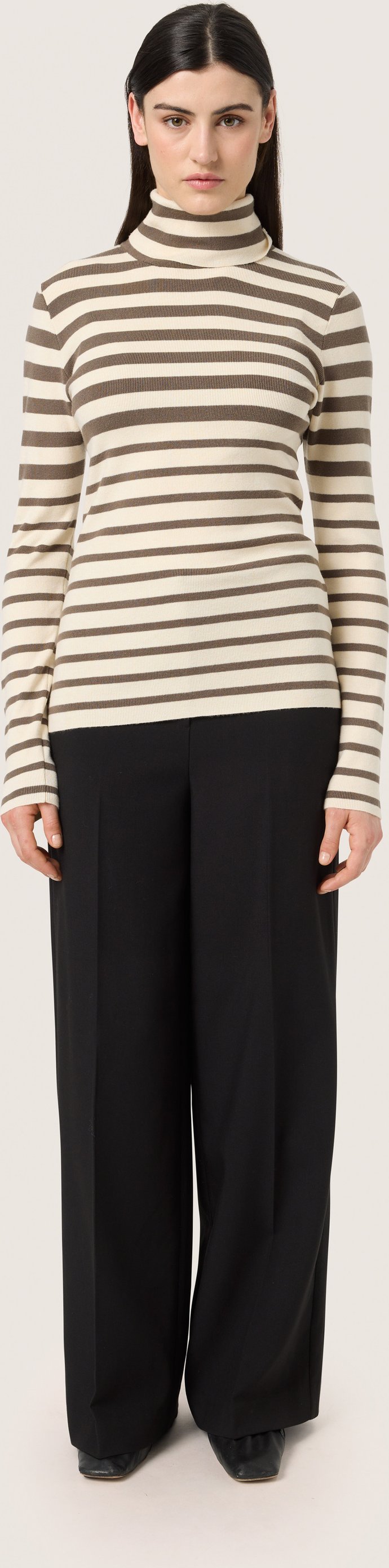 Strickpullover Slim fit brown white