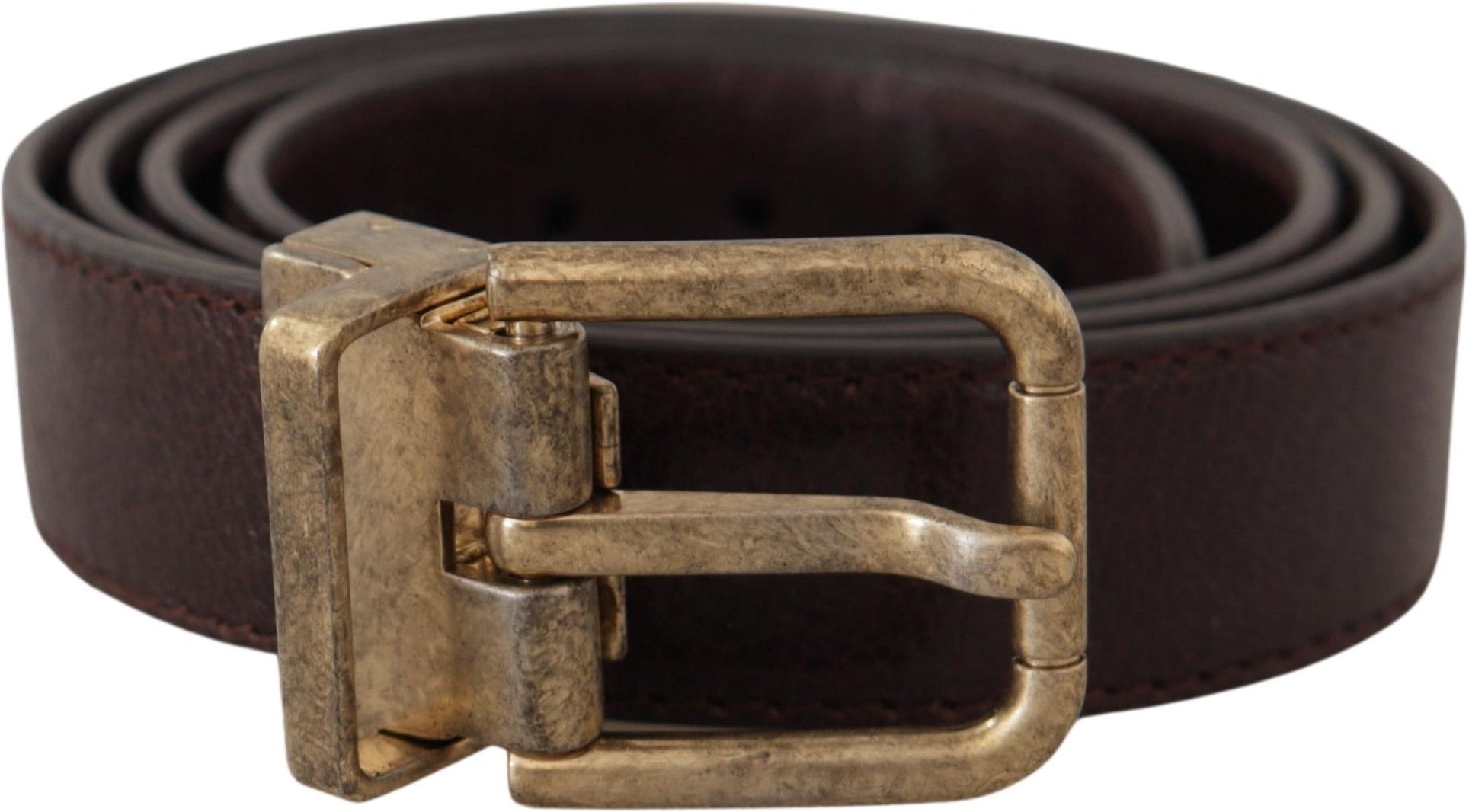 Dolce & Gabbana Gürtel mit Vintage-Logo aus braunem Kalbsleder und Metall-Schließe